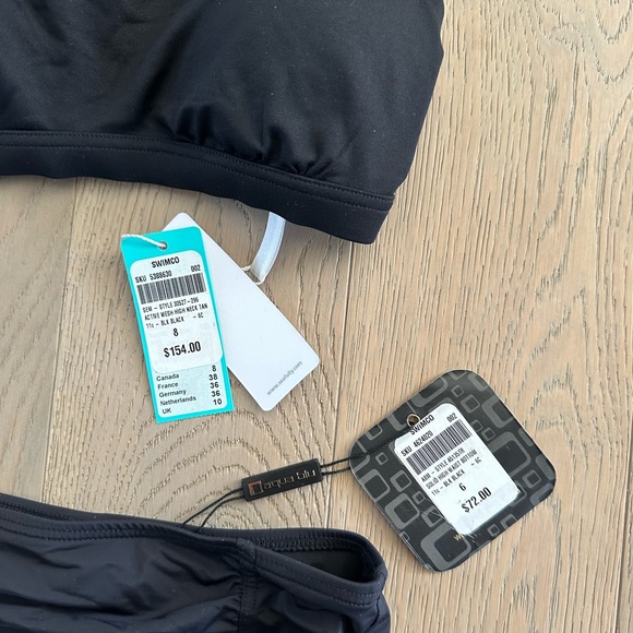 NWT Designer Bikini Swimsuit - womans size 6 & 8 - black - Picture 3 of 4